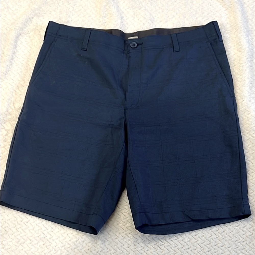 bcg Mens Blue Flat Front Shorts Modern Casual Style W34